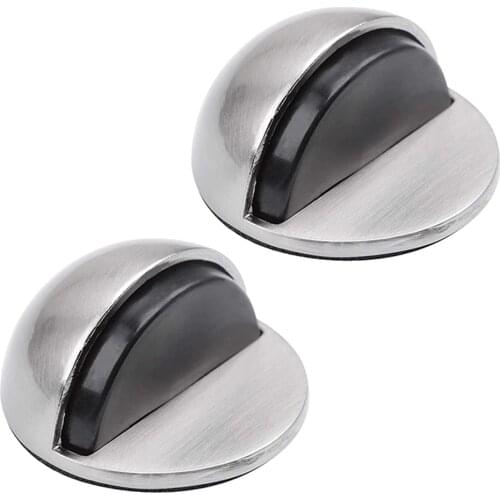 Stainless Steel Rubber Door Stopper Non Punching Sticker Hidden Door Holders Catch Floor Mounted Nail-free Door Stops Hardware