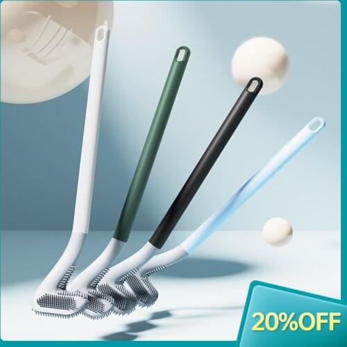 Long Handle Toilet Cleaning Brush Golf Silicone Toilet Brush No Dead-end Wall-Mounted Cleaning Brush with Anti-Leakage Base