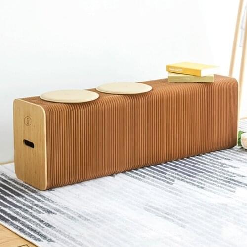 3 People Creative Folding Kraft Paper Stool Nordic Table Chair Living Room Kids Party Display Furniture Bench Ottoman Pouf Sofa