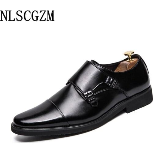 Wedding Dress Mens Dress Shoes Loafers Business Suit Formal Double Monk Strap Shoes Men Oxford Slip on Shoes for Men Coiffeur
