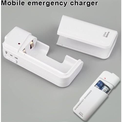 Universal Portable 2 AA Battery USB Charger Power Bank Supply Box Outdoor Sports Camping Traveling Emergency Accessories