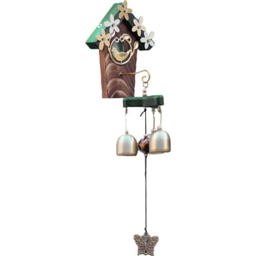 Wind Chime Vintage 3 Bells Copper Outdoor Windchimes Bell Faux Rhinestone Inlaid Broken-resistant Wall-mounted Yard Wind-bell