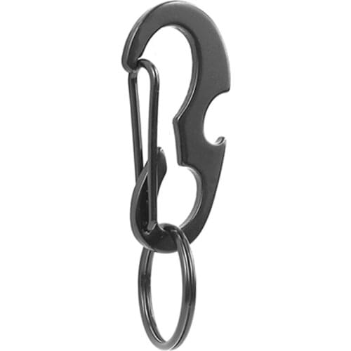 1pcs EDC Multifunction Climbing Carabiner Metal Quickdraw Clasp Bottle Opener Pocket Spring Hook with Key Ring