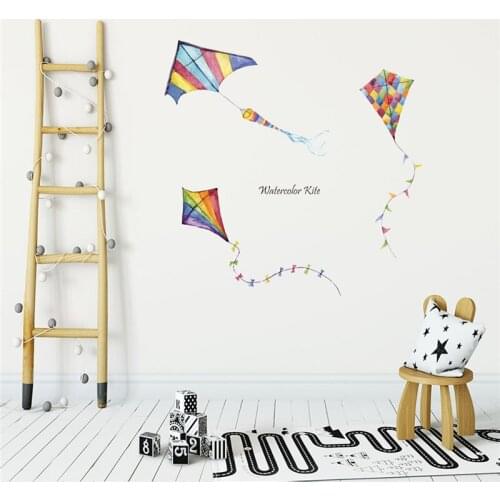1PC Creative Kite Wall Stickers Colorful for Living Room Bedroom Kitchen Wall Decoration Stickers Baby Room Vinyl Art Mural DIY