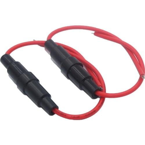 10pcs 5*20mm Glass fuse holder Screw Type 5X20mm with 22 AWG Wire Cable 250V Glass fuse tube fuse casing Free shipping