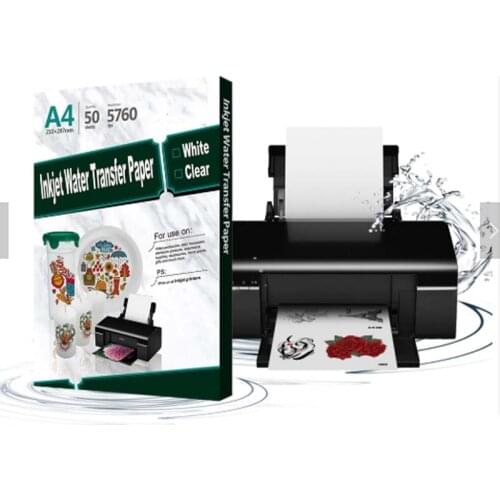 20pcs=10 clear+10 white Inkjet Water Slide Decal Paper A4 Size Printing Transfer Paper Waterslide Decal Paper For Plate