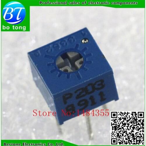 20pcs 3362P-1-203LF 3362P 20K ohm 3362P-1-203 3362P-203 3362 P203 Trimpot Trimmer Potentiometer Variable resistor