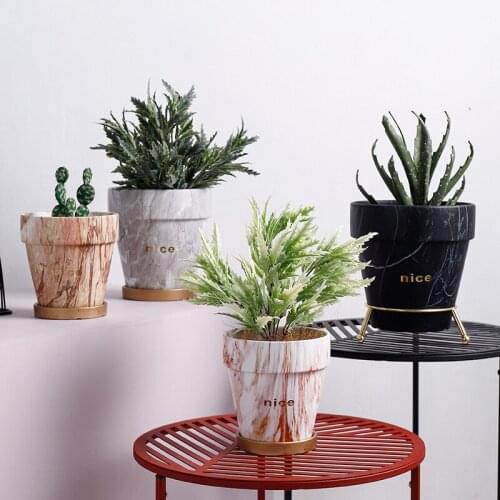 2020 Northern Europe Style Ins Ceramic Vase Art Personality Fresh Simple With Tray Rose Potted Large Flower Vases For Homes