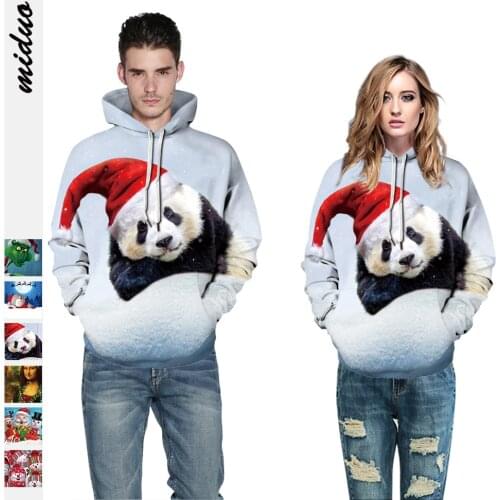 2021 Christmas Couples Hoodie Men 3D Printed Harajuku Sweatshirt Winter Unisex Casual Pullover Hoodies for Women Sudadera Hombre
