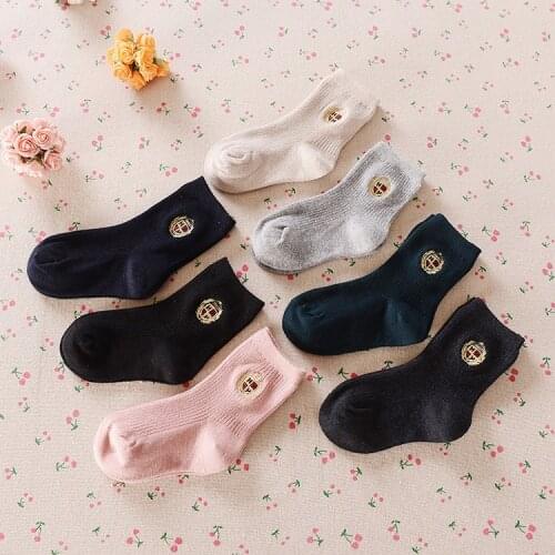 3-5/5-8/8-12 Years Children Cotton Socks Kids Spring Autumn socks boys Girls Socks solid color Socks For Children High Quality