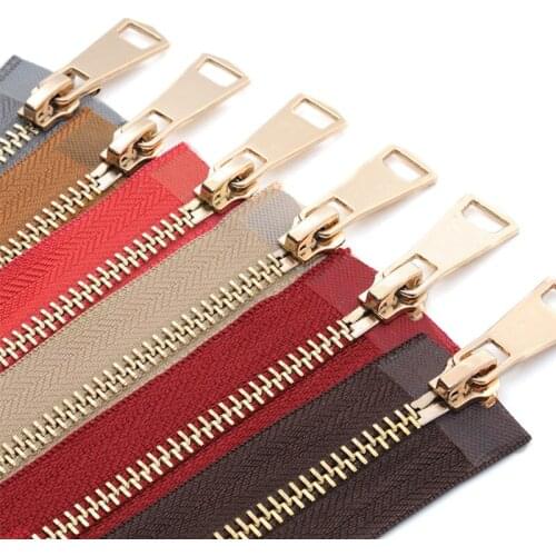 No. 5 Colorful Zipper Open-end Auto Lock Gold Metal Zipper DIY Handcraft For Clothes Pocket Garment Shoes