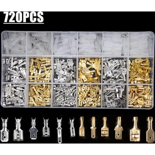 720pcs 2.8/4.8/6.3mm Crimp Terminals Insulated Seal Electrical Wire Connectors Crimp Terminal Connector Assortment Kit