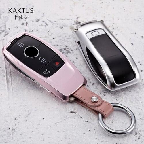 Automobile Aluminum Alloy Metal Key Case Buckle Protection Cover Fit for Benz 17 Es Series