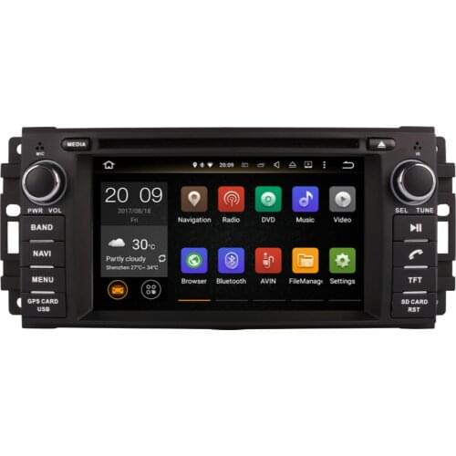 Android 9.0 DVD CD Player SWC Wifi BT Octa Core 4GB RAM Car GPS Navigation For Jeep Wrangler/Commander/Dodge Chrysler 2007-2018