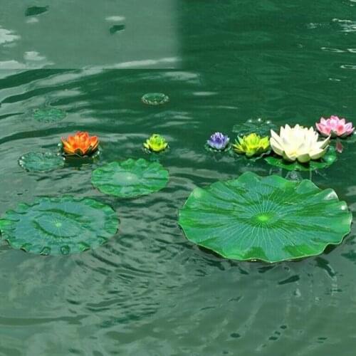 Dia 28 CM Artificial PE Lotus Leaf DIY Wedding Home Pool Decoration Water Lily Green Leaves Supplies 40 Pcs
