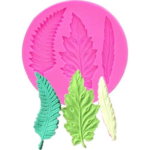 DIY Tree leaf Fondant Mold 3D Leaves Silicone Mold cake decorating tools baking accessories T1166