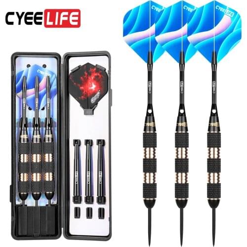 CyeeLife 30g Professional Steel Tipped darts Home bar with pro aluminium shafts and carrying case