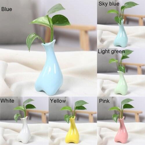 Aroma Essential Aromatherapy bottles Mini Flower Pot Vase Ceramic Wedding Home Office Decor Ornaments Hydroponic Container