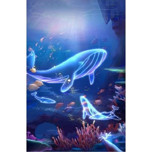 Fantasy whale DIY diamond Painting By Numbers Kits diamond mosaic full square round drills diamond embroidery cross stitch decor