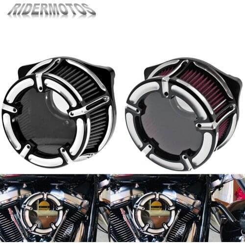 Motorcycle Clear Air Cleaner Filter CNC Aluminum Grey/Red Element For Harley XL Sportster 883 1200 Dyna Touring Softail Fat Boy