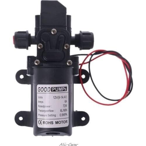 Intelligent Valve DC 12V 130PSI 6L/Min Water High Pressure Diaphragm Self Priming Pump 70W Hot