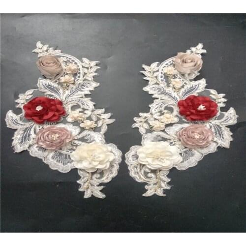 Laceflower apliques de roupa sequined patches para vestuario sew on designer patches for jeans parches bordados para ropa