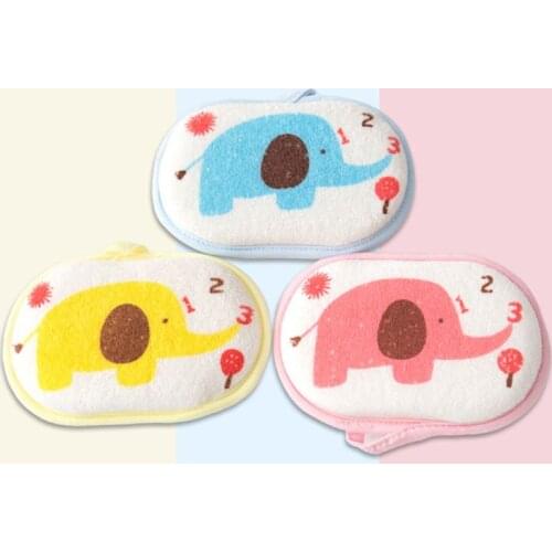 Cute Infant Towel Shower Soft Sponge Cleaning Tool Baby Child Rubbing Body Wash Brush Bath Accessories