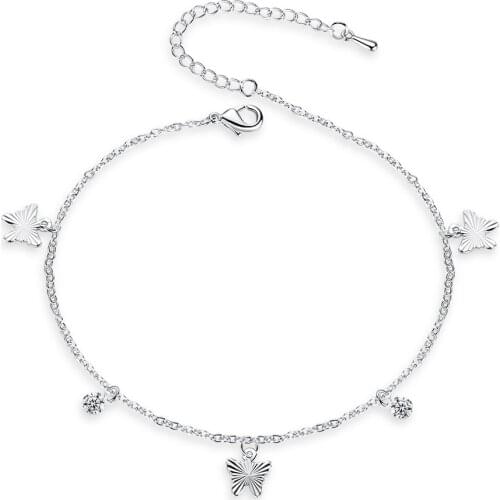 Fashion new ladies simple beach party bow zircon anklet dance party anklet accessories