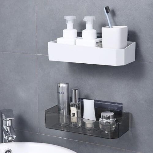 Bathroom Punch-free shelf plastic toilet suction cup vanity wall hanging bathroom storage drain rack basket no trace stickers