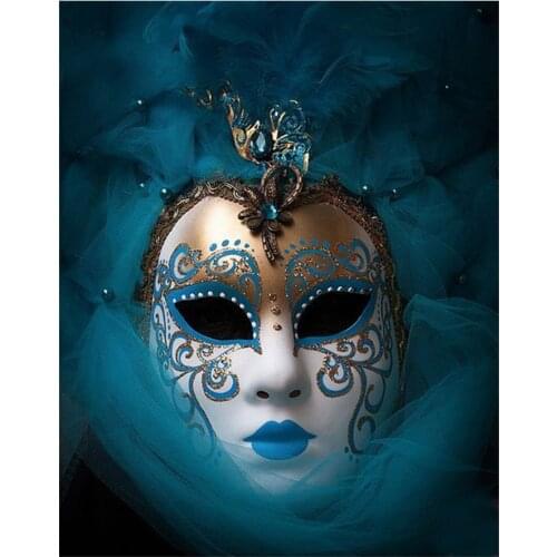 Full Display Cross Stitch Beauty mask woman DIY Mosaic Square/Round Diamond Painting Diamond Embroidery Gift Home Decor YG526