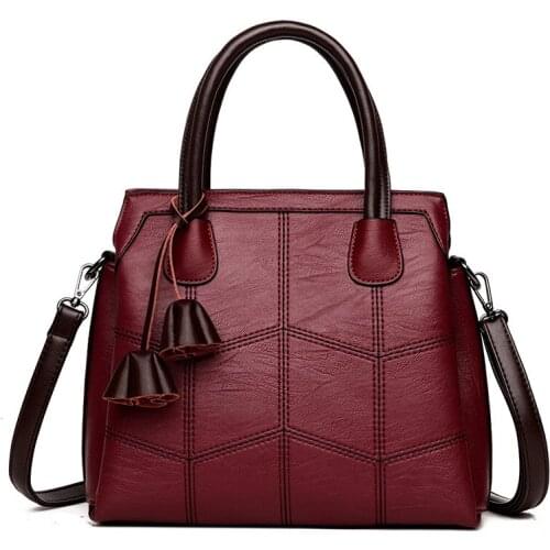 2021 new portable leather handbags casual fashion trend embroidered leather one-shoulder diagonal tassel big bag