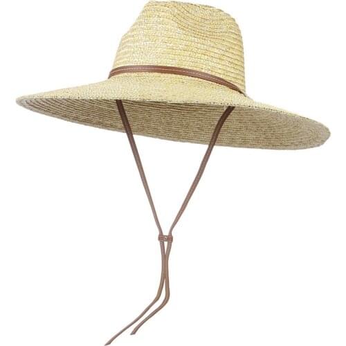 New Belt Strap Straw Sun Hat For Women Fashion Vacation Beach Hats Wide Brim Panama Hats Outdoor Wholesale