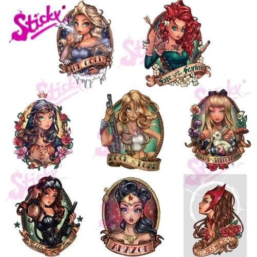 STICKY Europe Retro Cute Girls Princess Anime Car Sticker Decal Decor for RV Auto Motocross Racing Laptop Helmet Trunk Wall