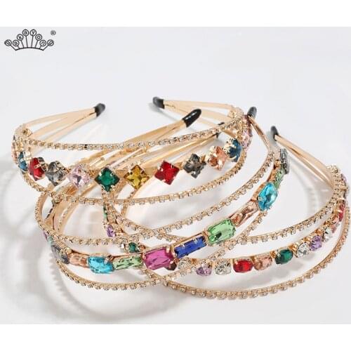 Three Layers Crystal Tiaras and Crowns Headband Kid Girls Bridal Prom Crown Wedding Hair Accessiories Hairband