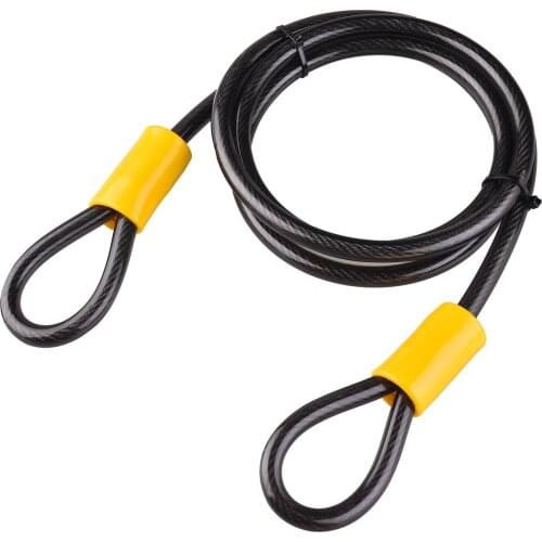 Bike Steel Cable Lock Bicycle Security Steel Cable with Double Loop Flex Cable Lock Cable for U-Lock Padlock