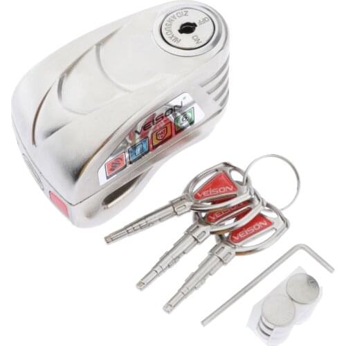 Motorcycle Waterproof Alarm Lock Aluminum Anti theft Wheel Disc Brake Alarm Lock 130db Motorcycle Bike Metal Disc Lock