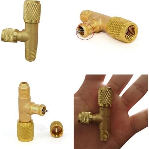 Refrigerant Exhaust Valve Bleed Valve Full Copper Quick Release Fluorine Pipe Exhaust Valve Pressure Gauge Exclusion Air Valve