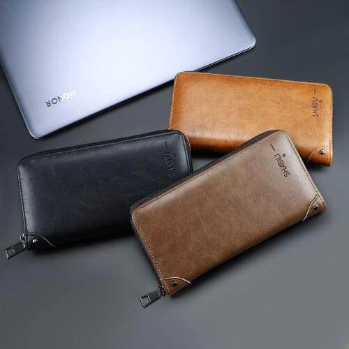 High Capacity Men Leather Long Purse Female Clutches Money Wallets Handbag Handy Passport walet for Cell Phone Card Holder