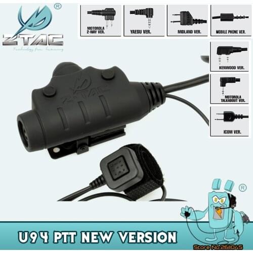 Z-TAC U94 PTT Tactcial Headphones Adapter New Version Accessory U94 Midland Motorola Icom Tactical PTT For Walkie-talkie