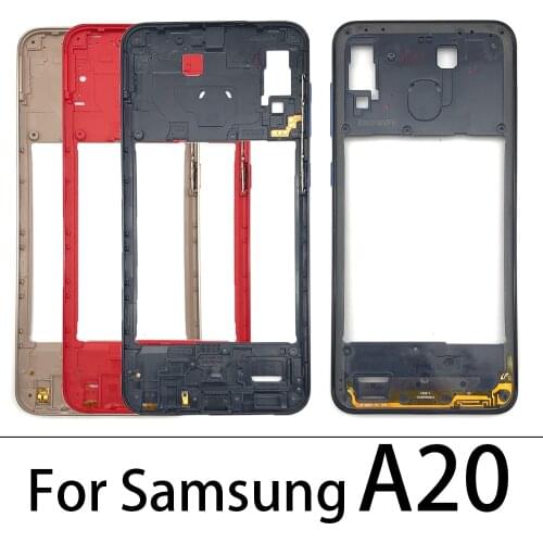 For Samsung Galaxy A20 A20S A30S A50S A70 Housing Middle Frame Case+Middle Frame Bezel Plate Replacement Parts With Side Key