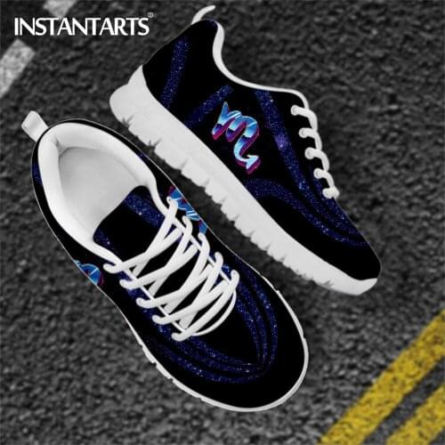 INSTANTARTS Scorpio zodiac Constellation Brand Design Womans Shoes Casual Lace Up Flat Sneakers Breathable Walking Footwear 2021