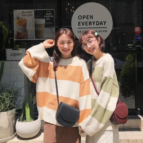 Womens sweaters and pullovers Korean fashion casual style O-neck womens sweaters 2019 autumn and winter new