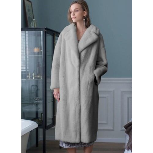 Winter Jacket Women 2020 Solid Faux Rabbit Fur Coat Warm Thick Fashion Loose Ladies Coat Long Coat Women Jacket Plus Size Jacket