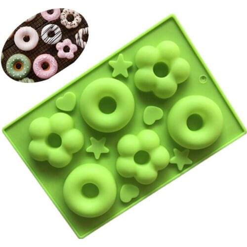 1pcs 6-Cavity Silicone Donut Mold Non-Stick Flower Shape Cake Mold Pan Chocolate Candy Soap Silicone Mould Baking Tools