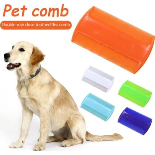 1Pc 5 Colors Pet Remove Flea Comb Plastic Double-sided Dense-toothed Grate Lice Comb Household Pet Dog Cleaning Beauty Products