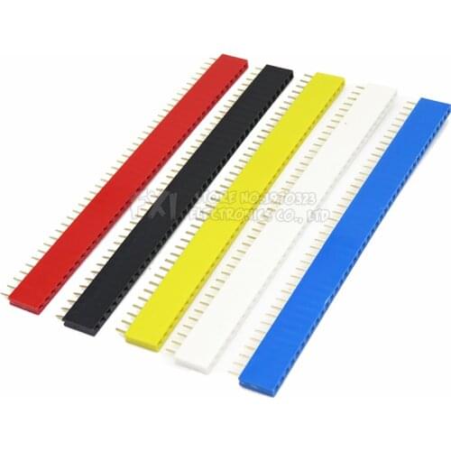 10PCS 2.54MM Pitch single row female Pin socket Red 40P 40PIN PCB Single Row Mother Connector ibuw For Arduino