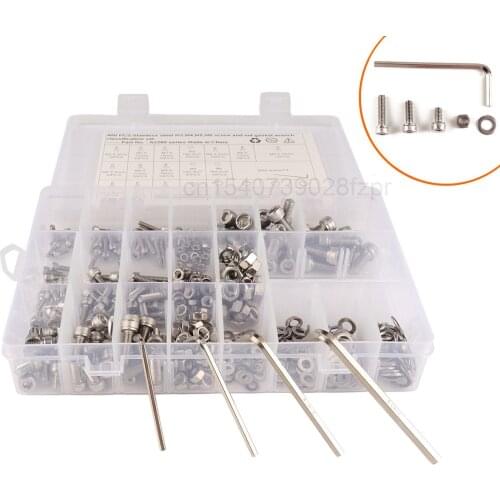 400 Sets of M3m4m5m6 Stainless Steel Hexagon Socket Head Thrust Screws / Round Nuts / Washers / Wrenches