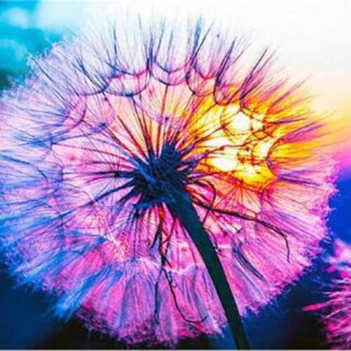 5D DIY Diamond Painting Square/Round Diamond Landscape Painting Dandelion Scene Picture Cross Stitch Embroidery Decor Art WG3106