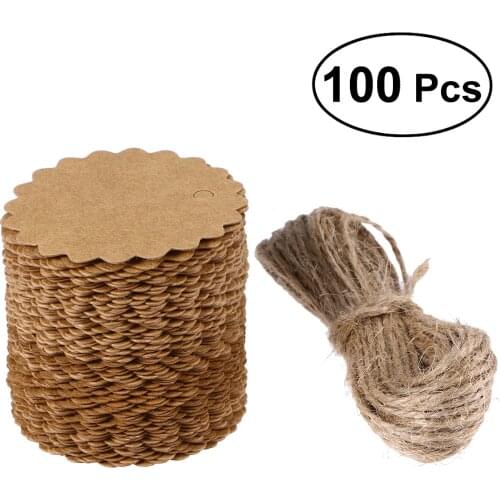100pcs Kraft Paper Card / Gift Tag / DIY Tag / Luggage Tag / Price Label Ear Stud Hooks Cardboard Price Tags Party Wedding Decor