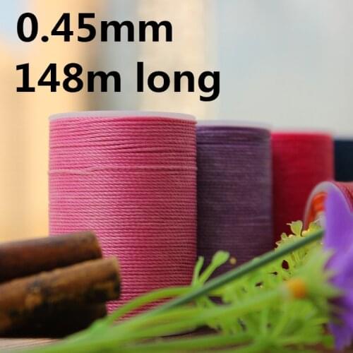 GALACES YL045 0.45mm 148m Long Round Twist Waxed String Thread for Leather Sewing